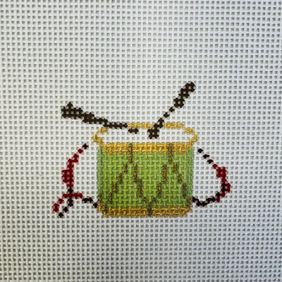 Victorian Christmas - Drum Ornament needlepoint canvas - Bargello Needlepoint