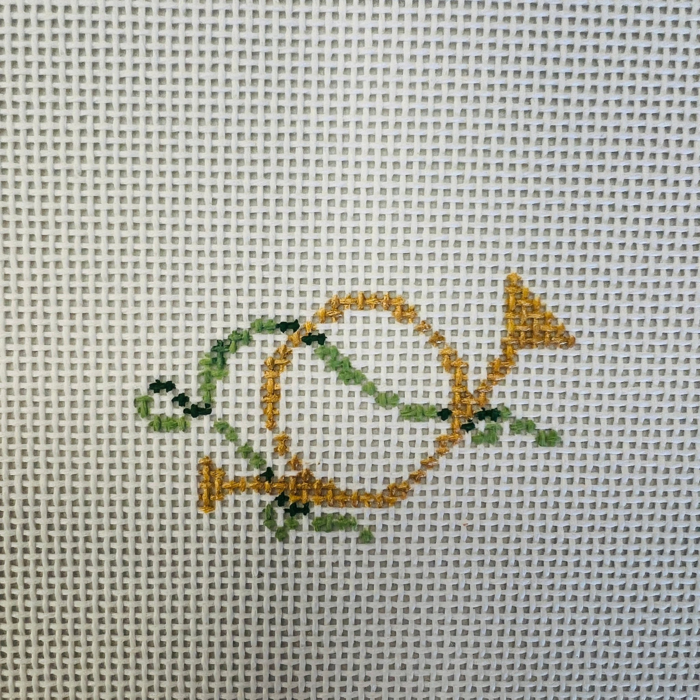 Victorian Christmas - Horn Ornament needlepoint canvas - Bargello Needlepoint