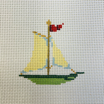 Victorian Christmas - Sailboat Ornament needlepoint canvas - Bargello Needlepoint