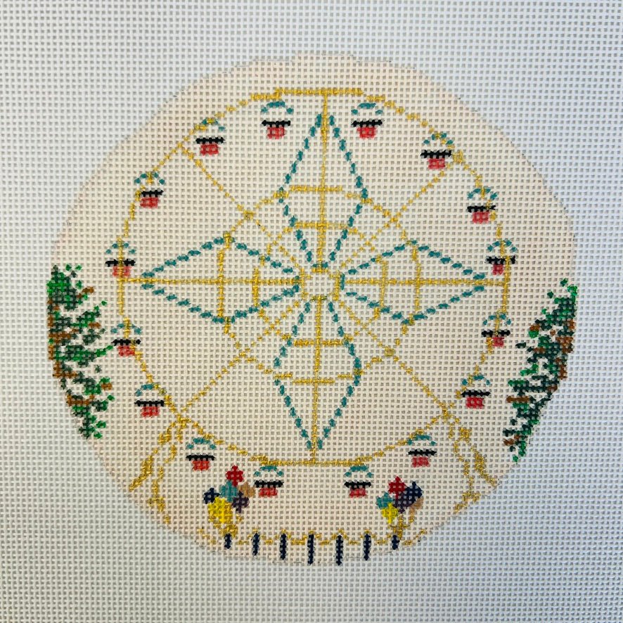 Vintage Circus - Ferris Wheel needlepoint canvas - Bargello Needlepoint