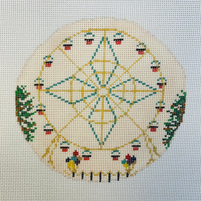 Vintage Circus - Ferris Wheel needlepoint canvas - Bargello Needlepoint
