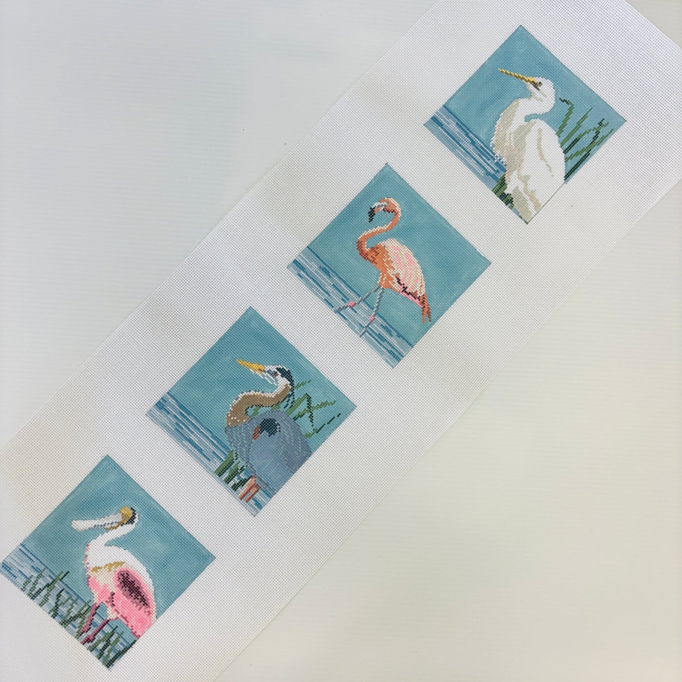 Wading Shore Birds Coasters Set needlepoint canvas - Bargello Needlepoint