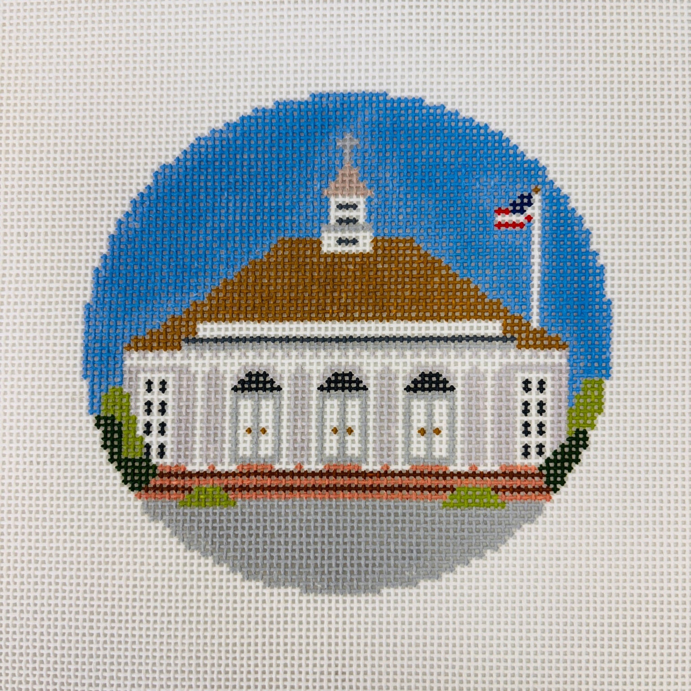 Watch Hill Chapel needlepoint canvas - Bargello Needlepoint