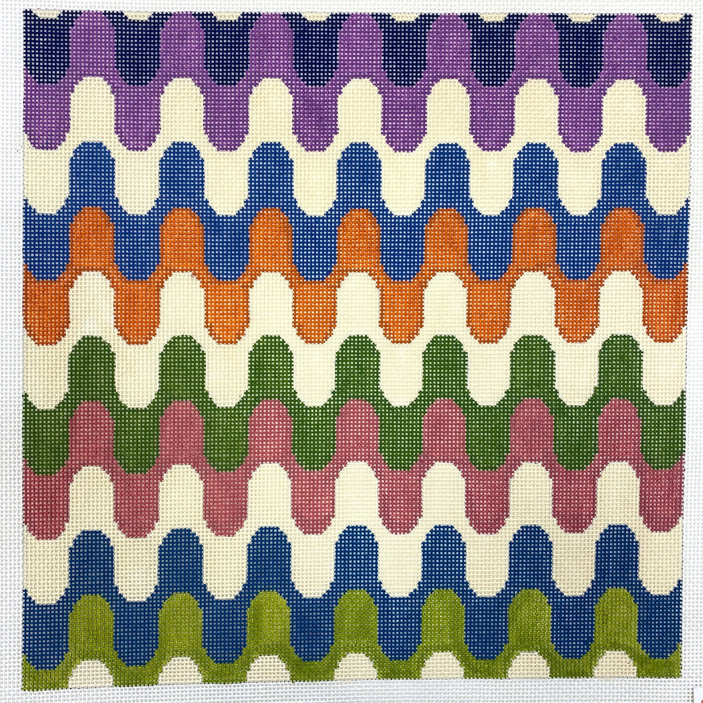 Wave Pillow needlepoint canvas - Bargello Needlepoint