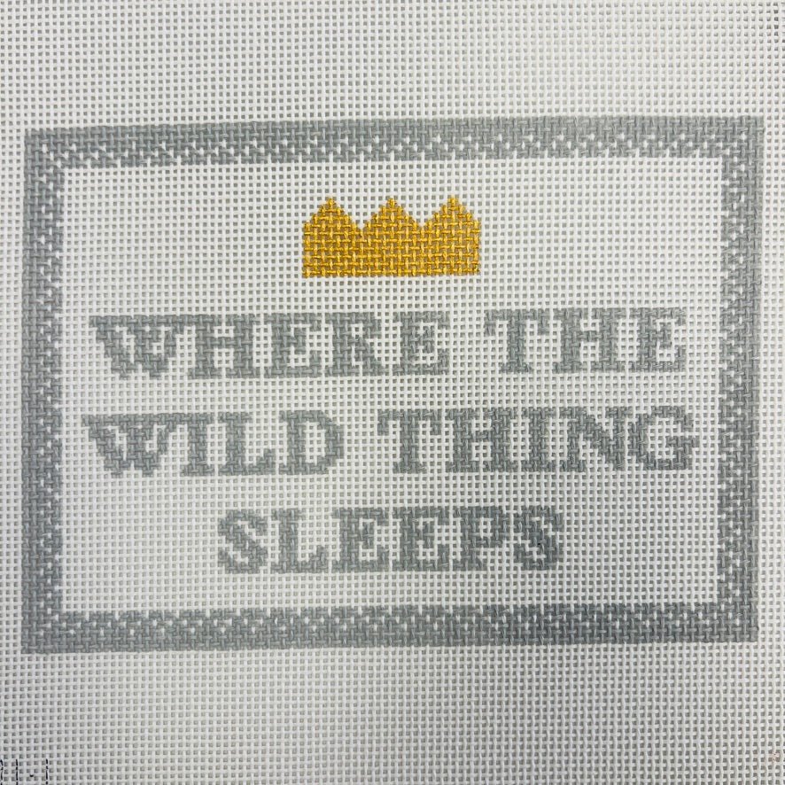 WHERE THE WILD THING SLEEPS needlepoint canvas - Bargello Needlepoint