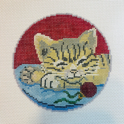 Whiskers On Kittens Ornament needlepoint canvas - Bargello Needlepoint