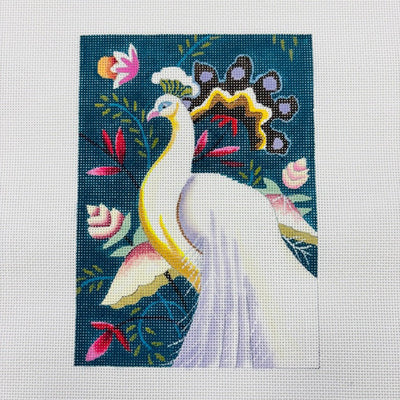White Peacock needlepoint canvas - Bargello Needlepoint