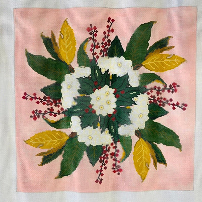 Winter Greens and Paperwhites needlepoint canvas - Bargello Needlepoint