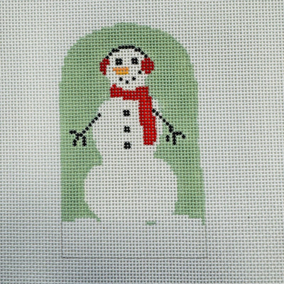 Winter Village - Snowman with stitch guide needlepoint canvas - Bargello Needlepoint
