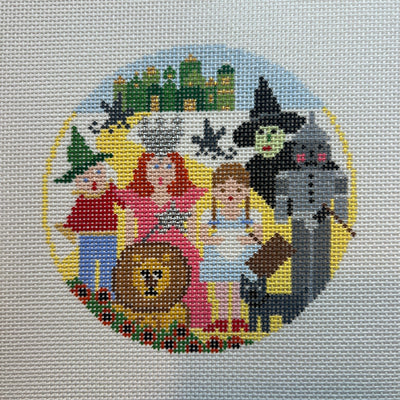 Wizard of Oz Round Ornament needlepoint canvas - Bargello Needlepoint