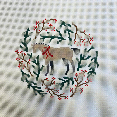Woodland Collection - Horse Ornament needlepoint canvas - Bargello Needlepoint