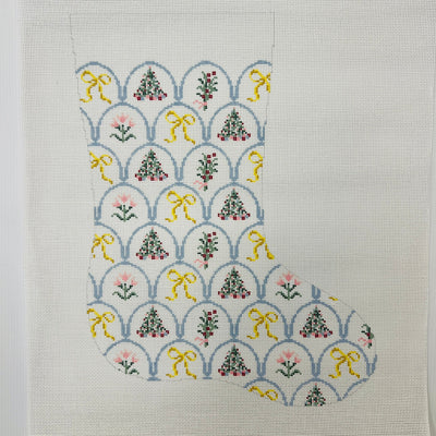 Yellow Bow Stocking needlepoint canvas - Bargello Needlepoint