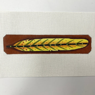 Yellow Feather Bracelet/Bookmark needlepoint canvas - Bargello Needlepoint