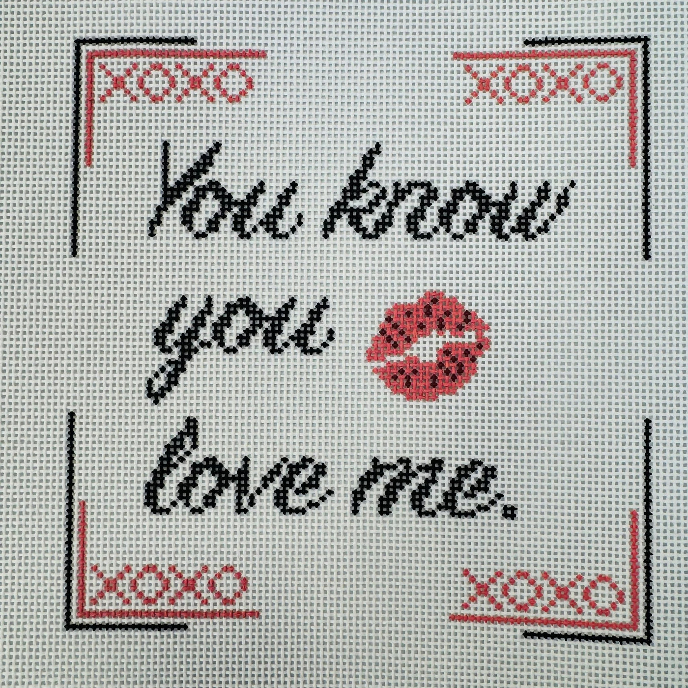 You Know You Love Me needlepoint canvas - Bargello Needlepoint