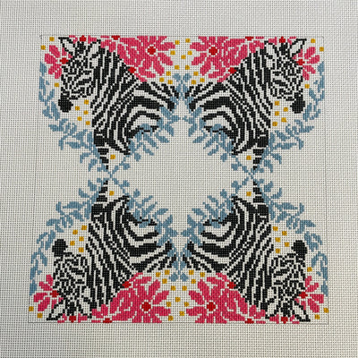 Zebra Tray Insert needlepoint canvas - Bargello Needlepoint