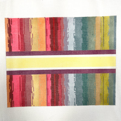 Rainbow Striee Case/Large Clutch Needlepoint Canvas