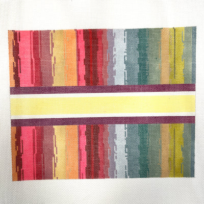 Rainbow Striee Case/Large Clutch Needlepoint Canvas