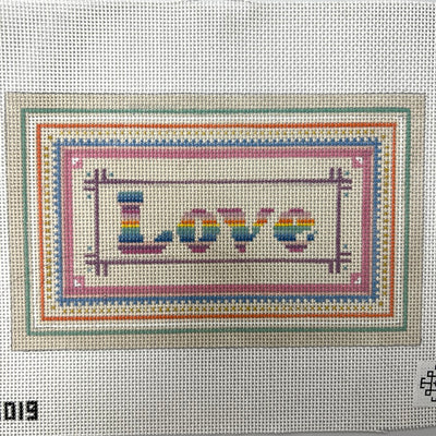 Framed Rainbow Love Needlepoint Canvas