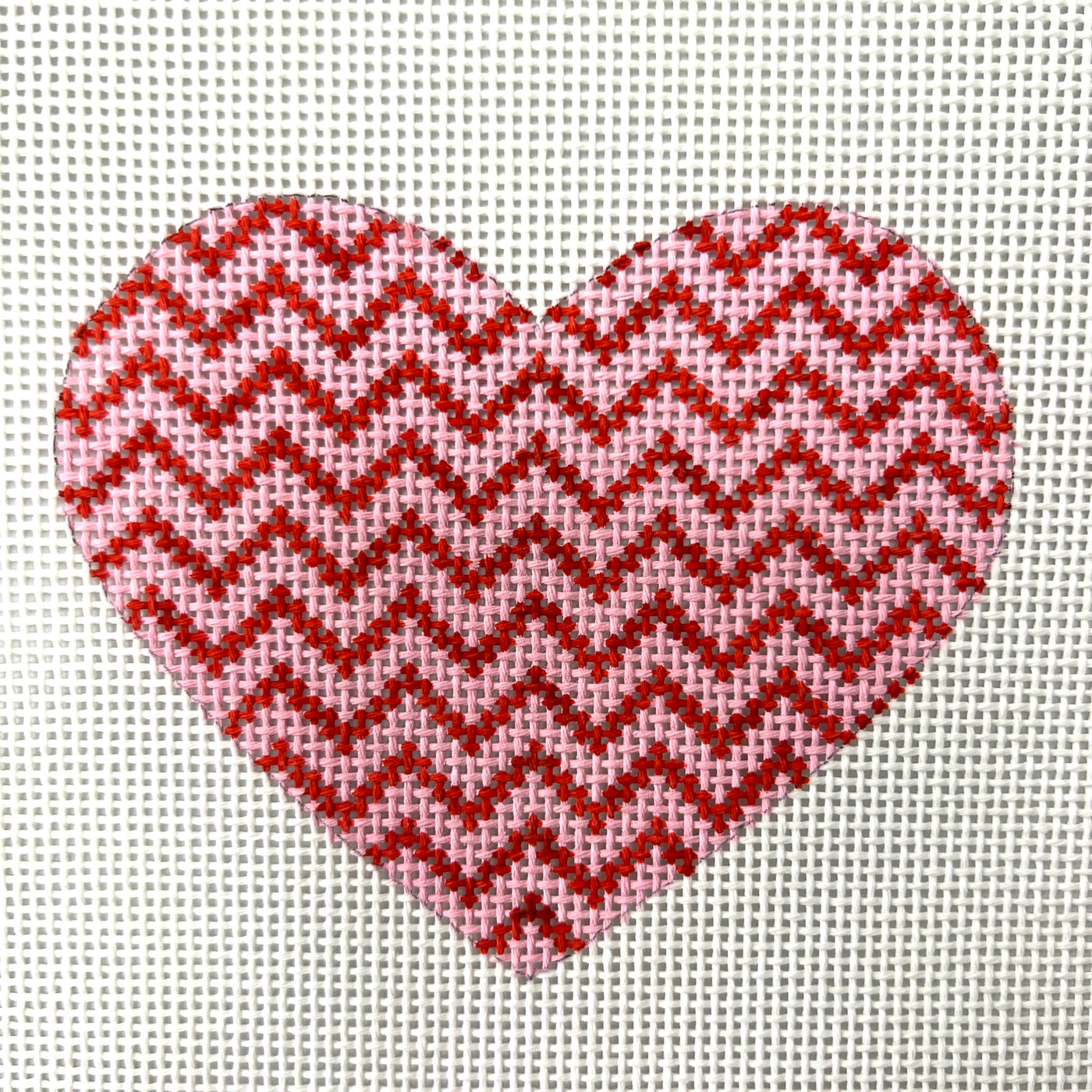Mini Heart – Pink & Red Zigzag