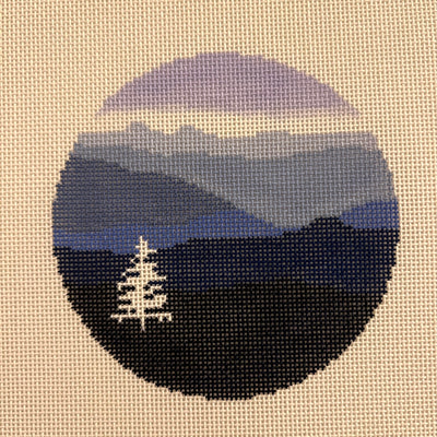 Mountain Ornament in Purples Needlepoint Canvas