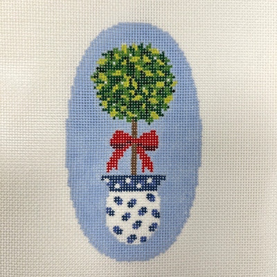Kissing Ball Topiary Ornament Needlepoint Canvas