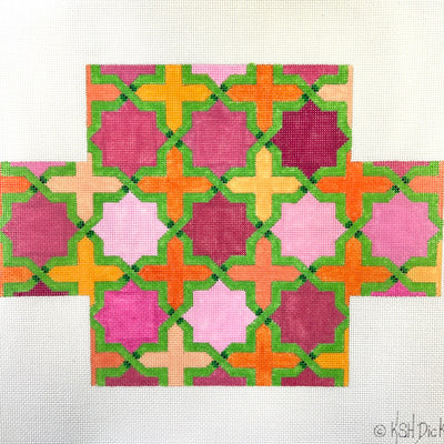 Moroccan Tile Brick Cover Needlepoint Canvas