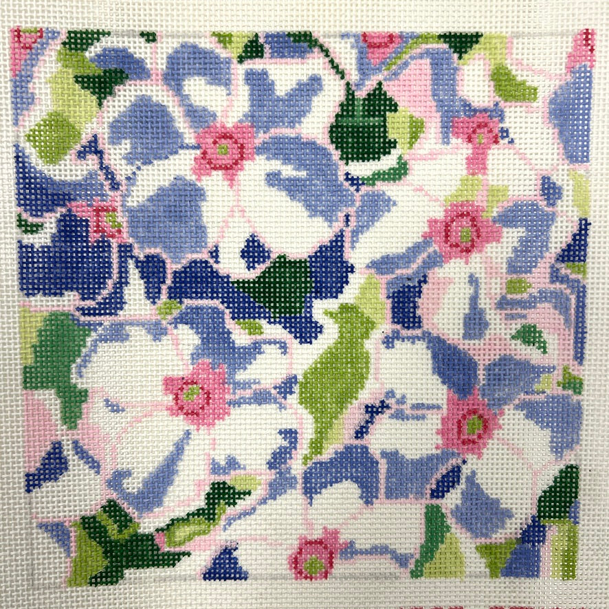 Small Summer Impatients Needlepoint Canvas