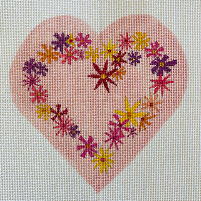 Flower Heart Needlepoint Canvas