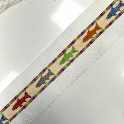 Multicolor Shark Belt Needlepoint Canvas