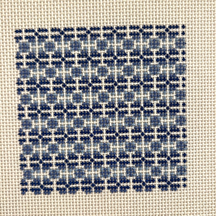 Mosaic Tile - Blue Square Needlepoint Canvas