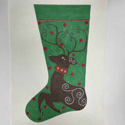 NeedlepointUS: Christmas Floral Needlepoint Stocking Canvas, Large  Stockings, AXS319