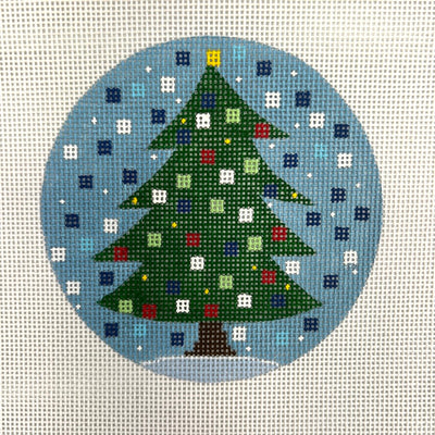 Christmas Tree with Checks Needlepoint Canvas