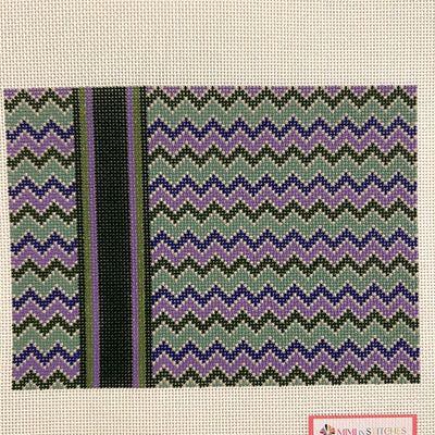 Bargello with Stripe Clutch - multiple colors available Needlepoint Canvas