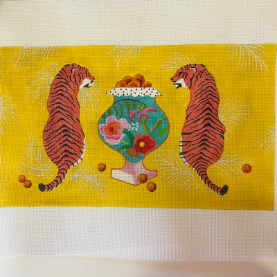 Tigers & Urn Clutch Sized Needlepoint Canvas