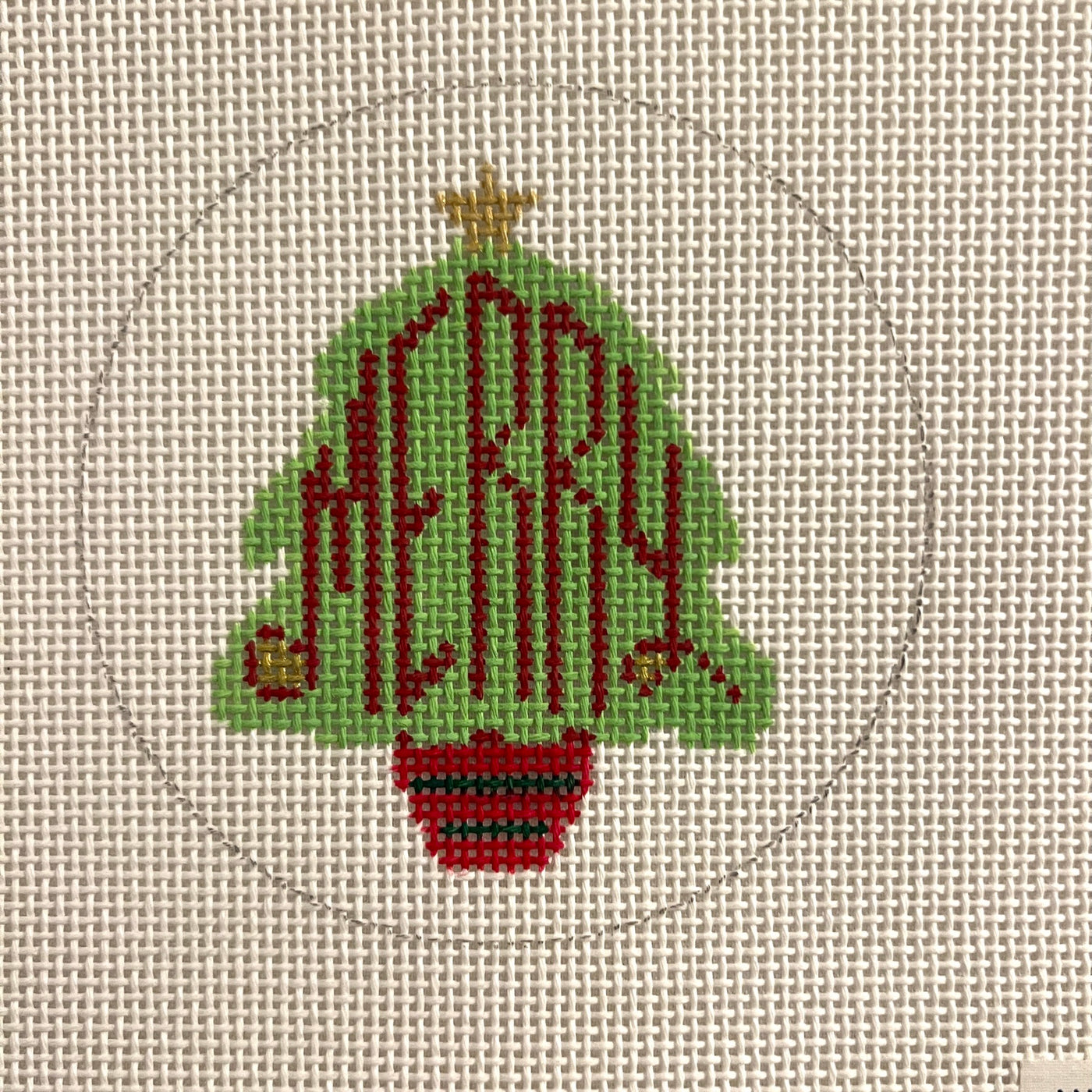 Merry Tree Ornament Needlepoint Canvas