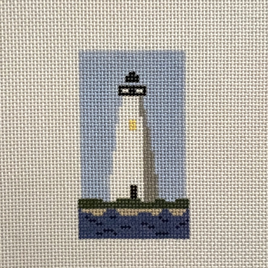 Lighthouse Luggage Tag Insert Needlepoint Canvas