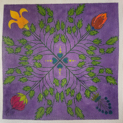 Four Way Flowers Needlepoint Canvas