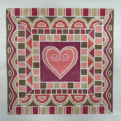 Heart Centered Pattern Needlepoint Canvas