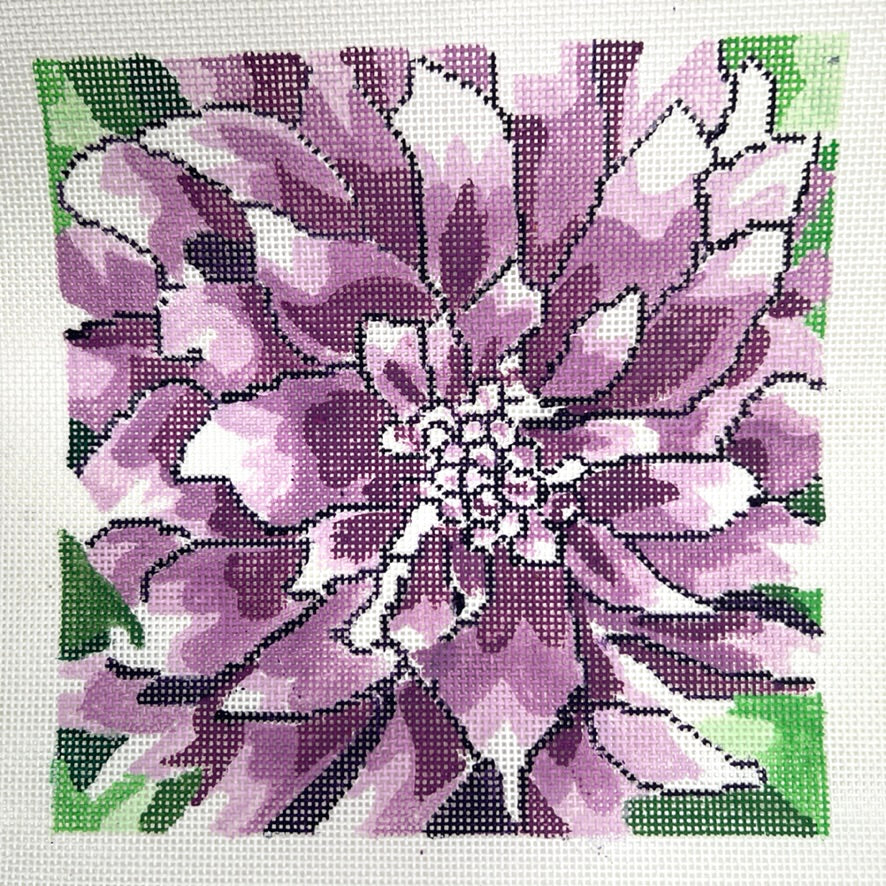 Purple Dahlia Needlepoint Canvas