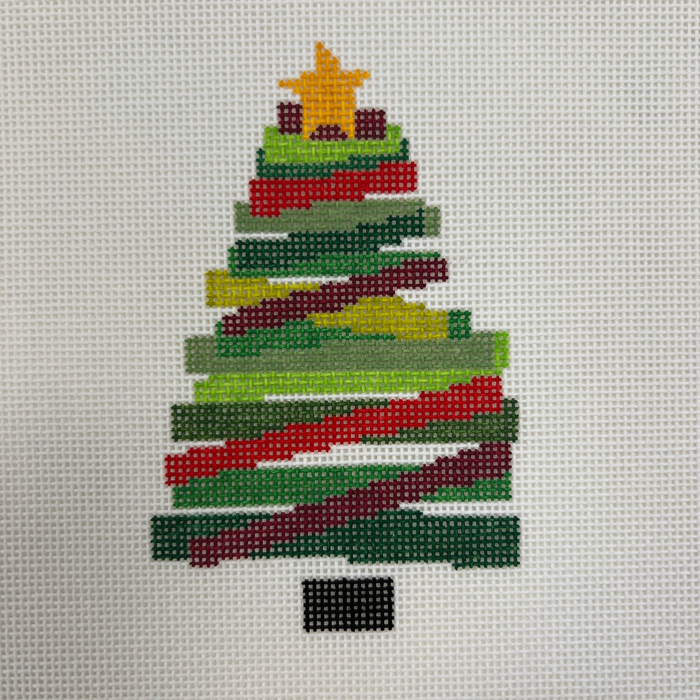 Christmas Tree Holiday Colors Ornament Needlepoint Canvas