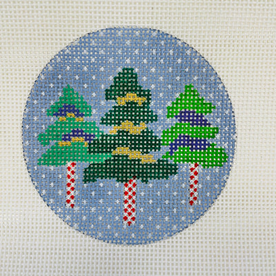 Three Christmas Trees Ornament Needlepoint Canvas