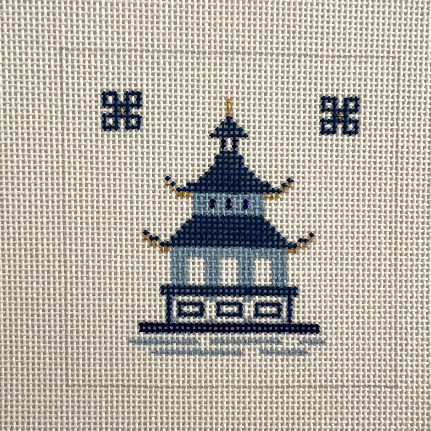 Pagoda Insert or Coaster - Multiple Colors Available Needlepoint Canvas