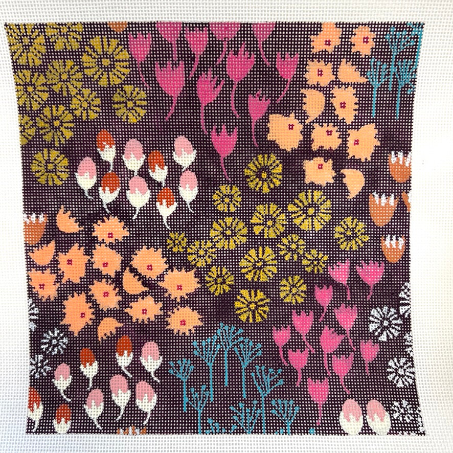 Multi Flowers Needlepoint Canvas
