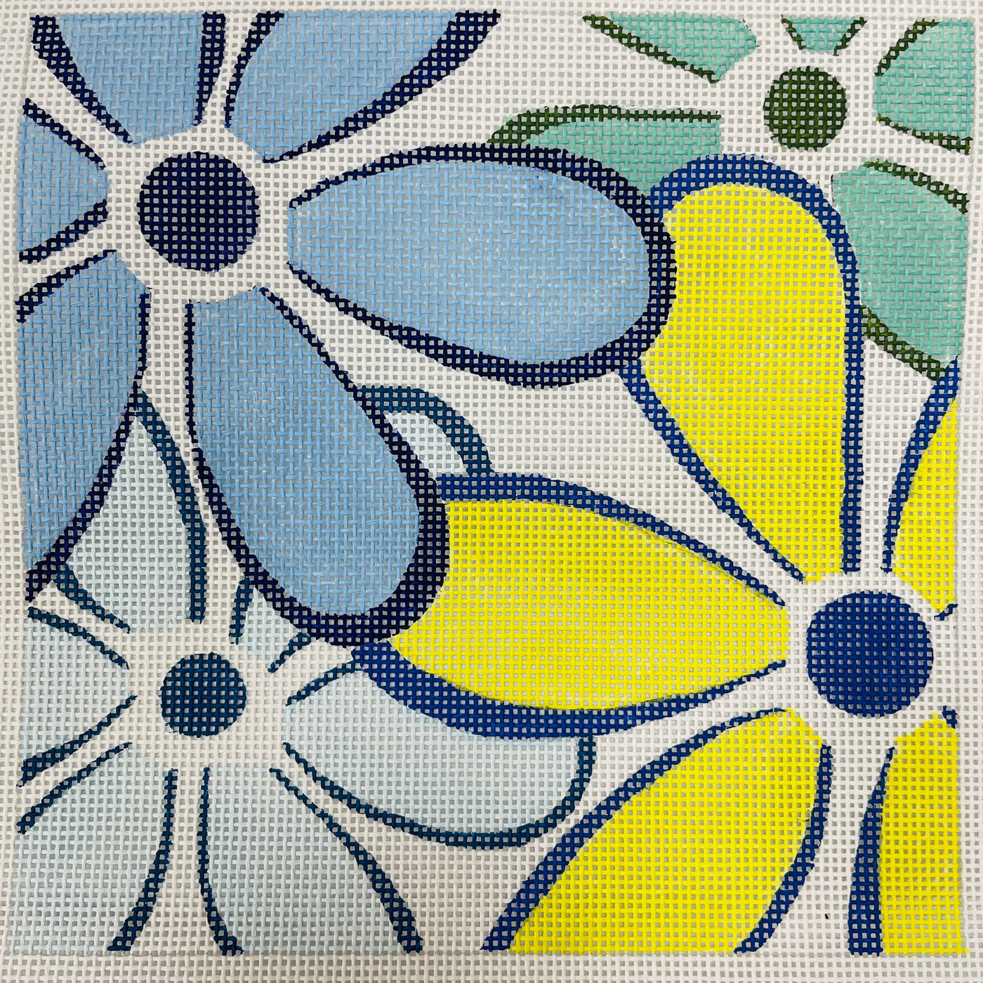 Blue Daisies Needlepoint Canvas