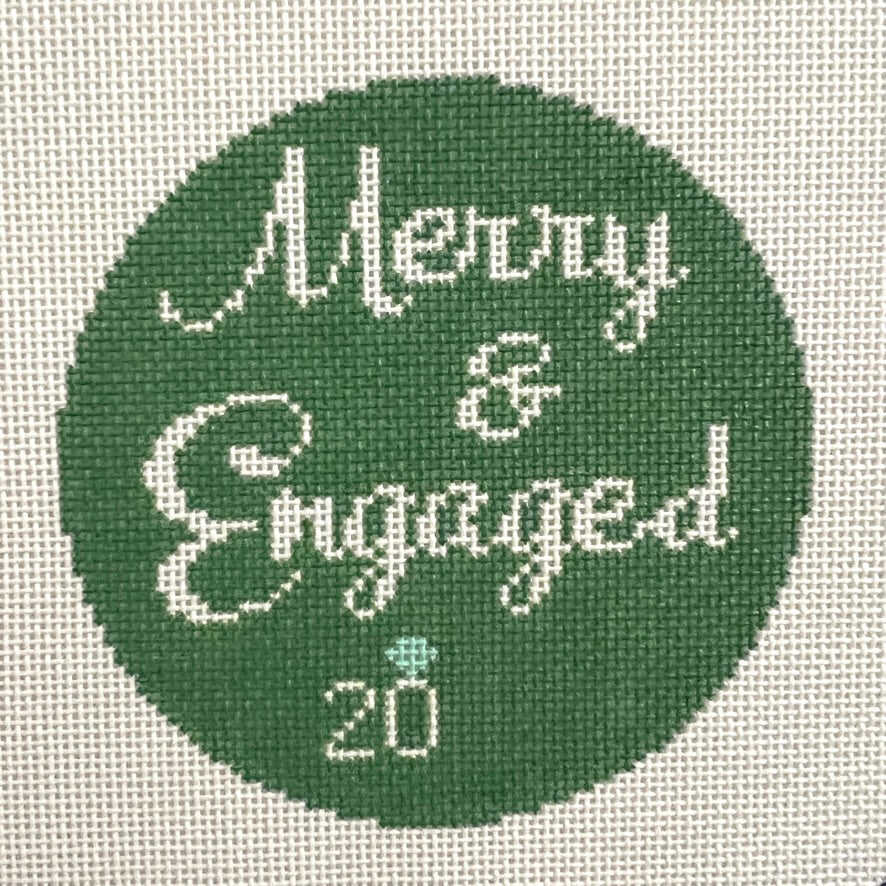Merry & Engaged Ornament Needlepoint Canvas