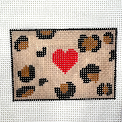 Leopard & Heart Insert Needlepoint Canvas