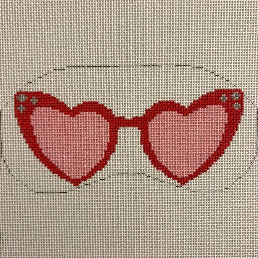 Heart Eyes Sleep Mask Needlepoint Canvas