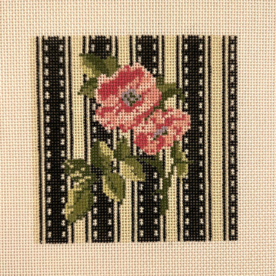 Mini Sweetbriar Rose Insert Needlepoint Canvas