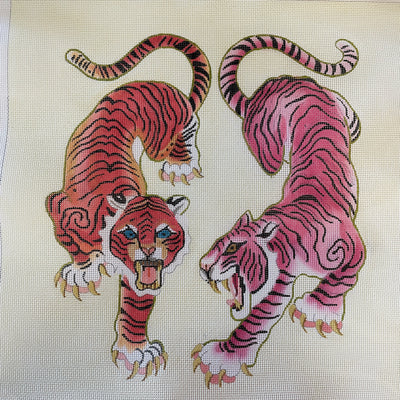 Tigers of Asia Needlepoint Canvas