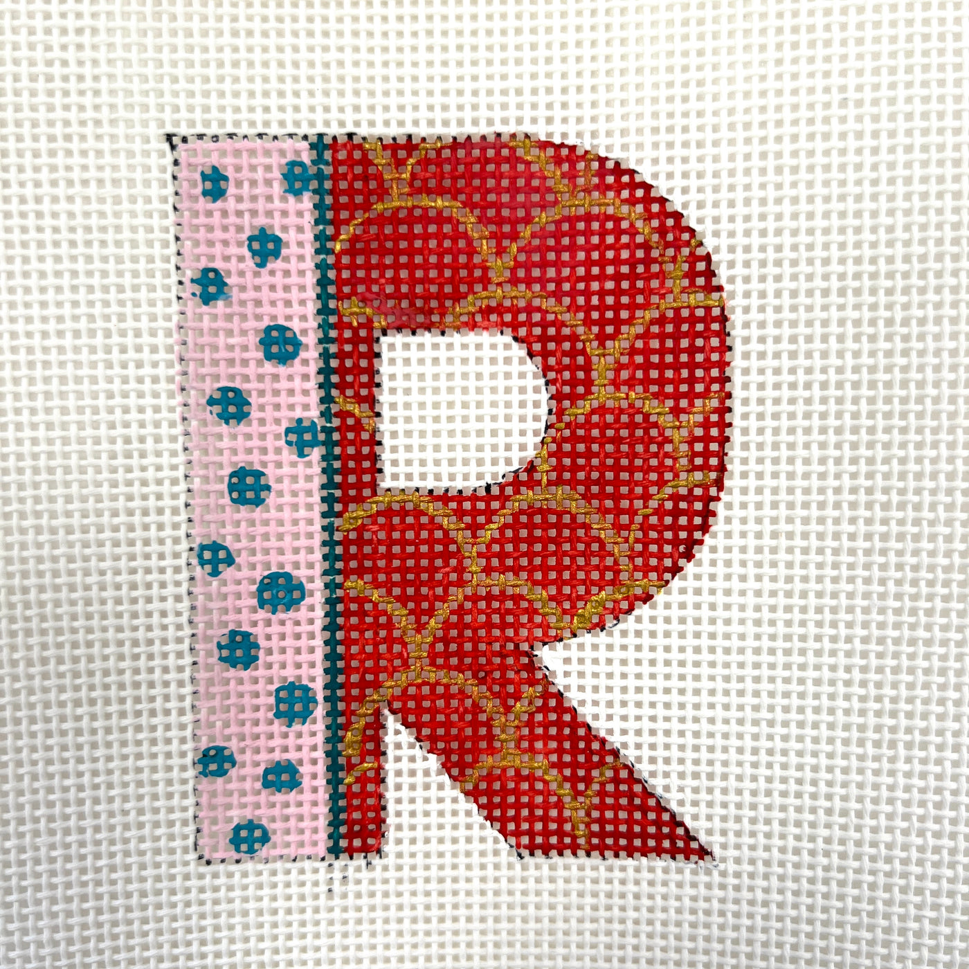 Whimsical Letter R Needlepoint Canvas